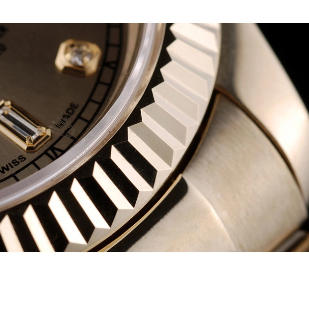 Good copy rolex watches Bezel Gold Rolex DayDate Gold Ribbed Swiss Stainless 41997 Dial Steel 0724